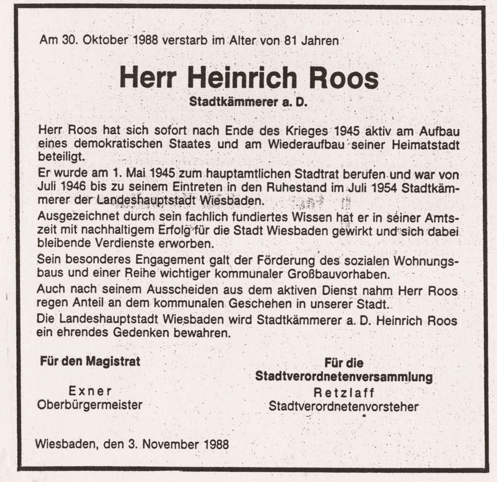 Todesanzeige der Landeshauptstadt